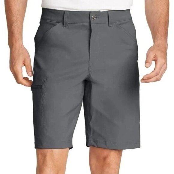 NEW Eddie Bauer Men's 36  Rainier 10" Tech Shorts Gray Outdoor Cargo Trail - Picture 1 of 8